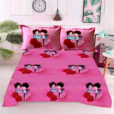 厚床单件大红喜事床品全棉布料被单子单双人2米加大结婚炕单