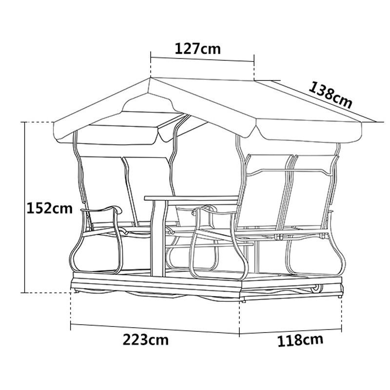 豪轩户外双人秋千顶布遮阳蓬布室外动力四人摇椅布加厚防水雨篷布