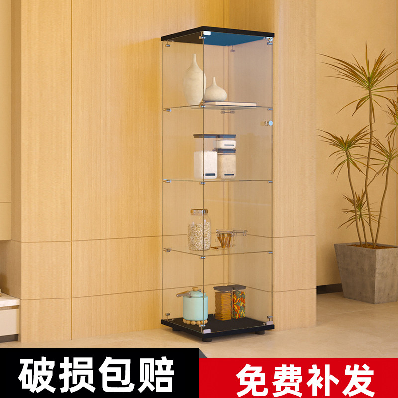 展示架透明玻璃角柜收纳柜展w示盒转角柜酒柜客厅墙角陈列柜置物
