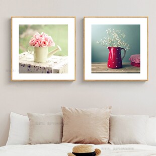 客厅装饰画卧室床头房间家居小清新奶油风花卉挂画餐厅背景墙壁画