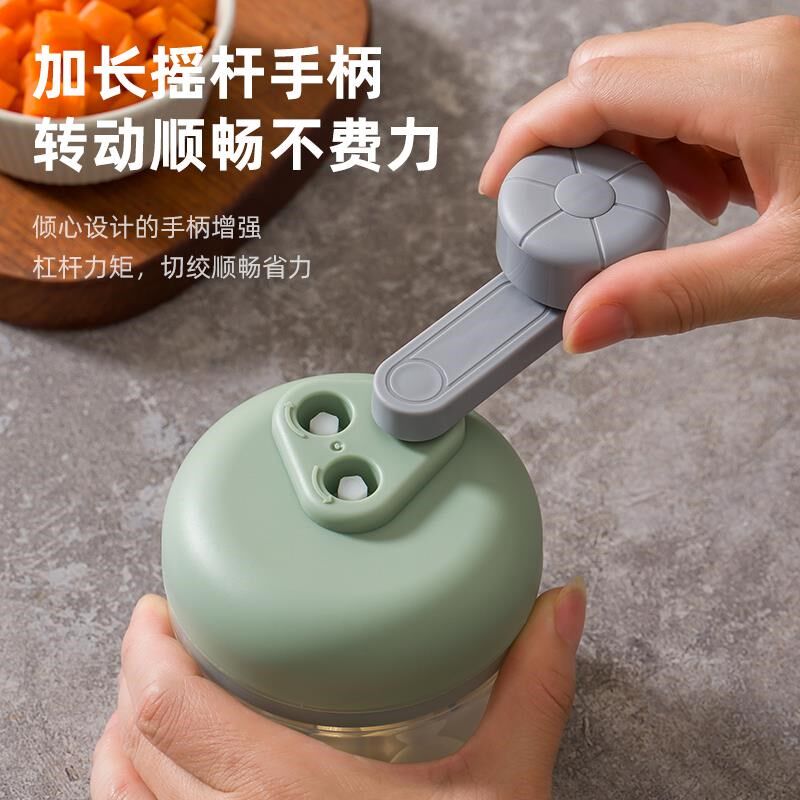手摇蒜泥机三档变速打蒜器拉蒜机家E用蒜泥器料理机手拉切蒜器新