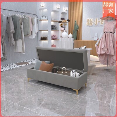 试衣间凳子服装店换鞋储物长条凳沙发床尾欧式凳更家用门口收纳。