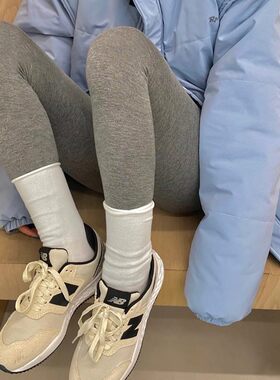 秋冬加绒打底裤女日系保暖浅灰色连裤袜烟灰色丝袜黑Y色加厚打底