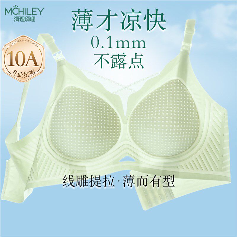 大胸哺乳内衣夏季薄款防下u垂聚拢产后喂奶专用大码孕妇文胸罩女