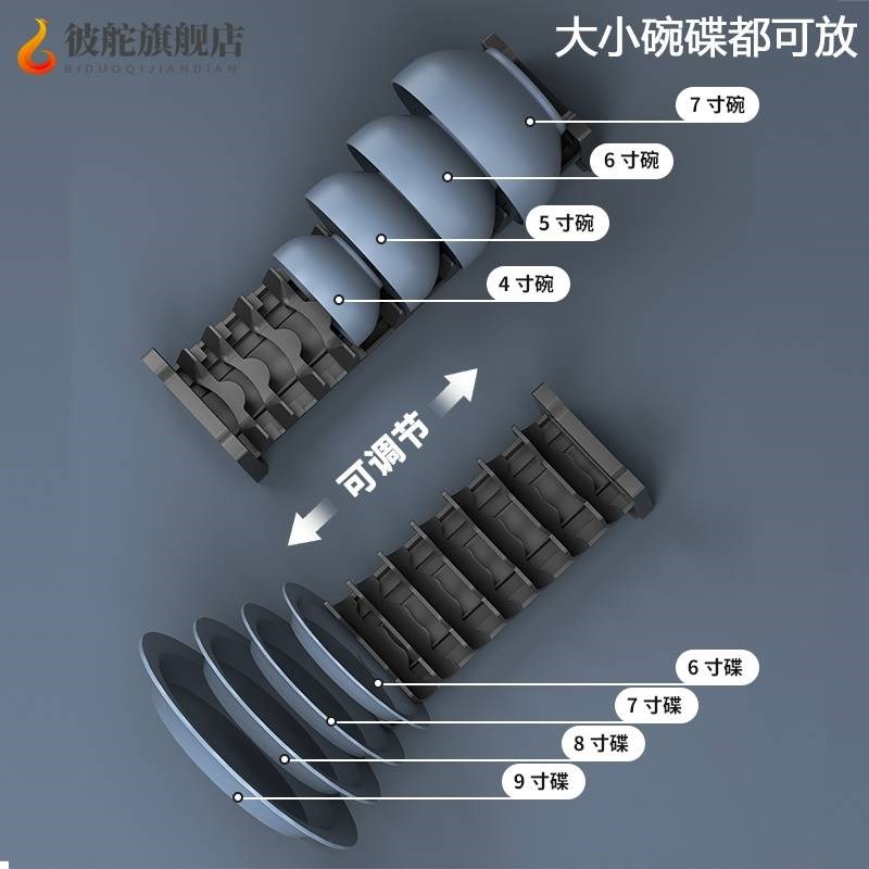 碗碟收纳架碗盘厨房抽屉收纳分隔内置碗架柜内橱柜餐具盘子置物架