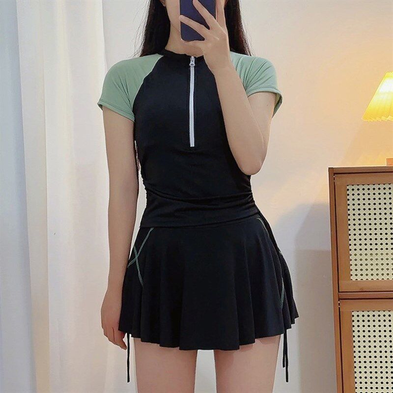 泳衣女款中学生儿童女孩12岁初高中游泳衣保守少女运动分体休闲