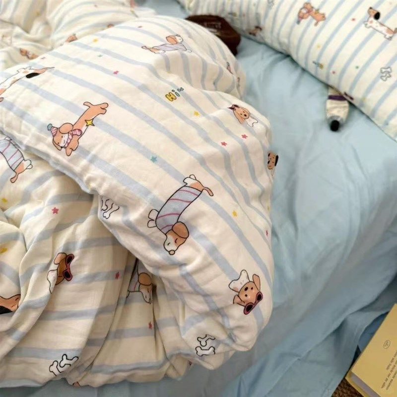 新品!a类儿童卡通全棉双层纱四件套母婴级纯棉纱布床上三件套,床上用品,床品套件/四件套/多件套,淘宝优惠券,粉丝福利购,淘宝优惠卷