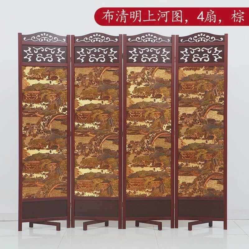 仿古屏风隔断客厅玄关卧室简约现A代移动酒店实木中式可折叠屏风
