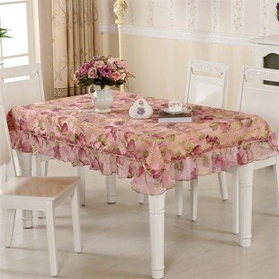 美式田园茶几四方形桌布餐桌布长方形桌布圆桌布布艺饭厅正方形