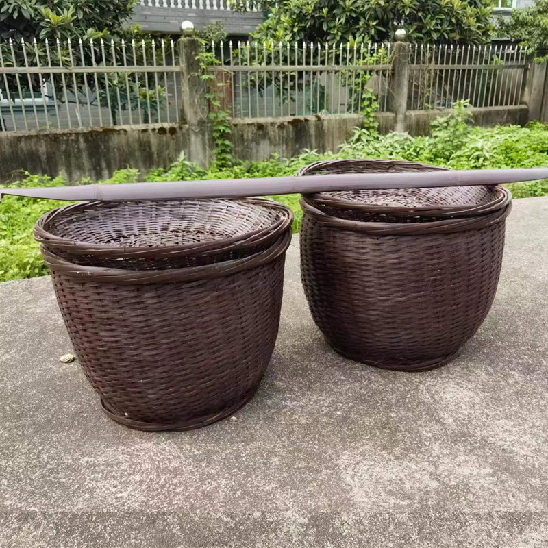 民俗怀旧老物件古代旧农具农耕文化竹编竹筐竹篮农耕博物馆展览品