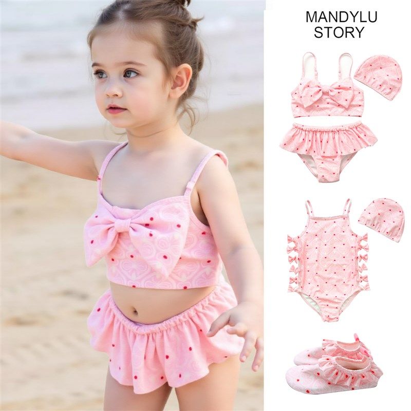 儿童泳衣女孩2025新款女孩高级可爱风高颜值分体3岁洋气宝宝泳衣