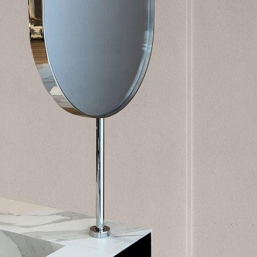 不锈钢天花板悬空吊镜椭圆浴室挂镜子酒店民宿吊杆旋转艺术双面镜