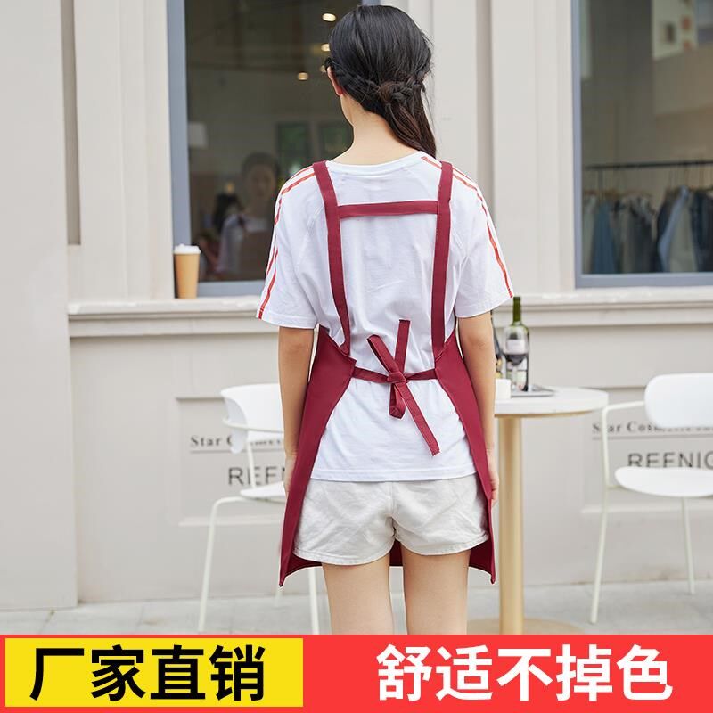 画画定制围裙印logo超市上班水果奶茶店防水时尚工作服厨房防油女