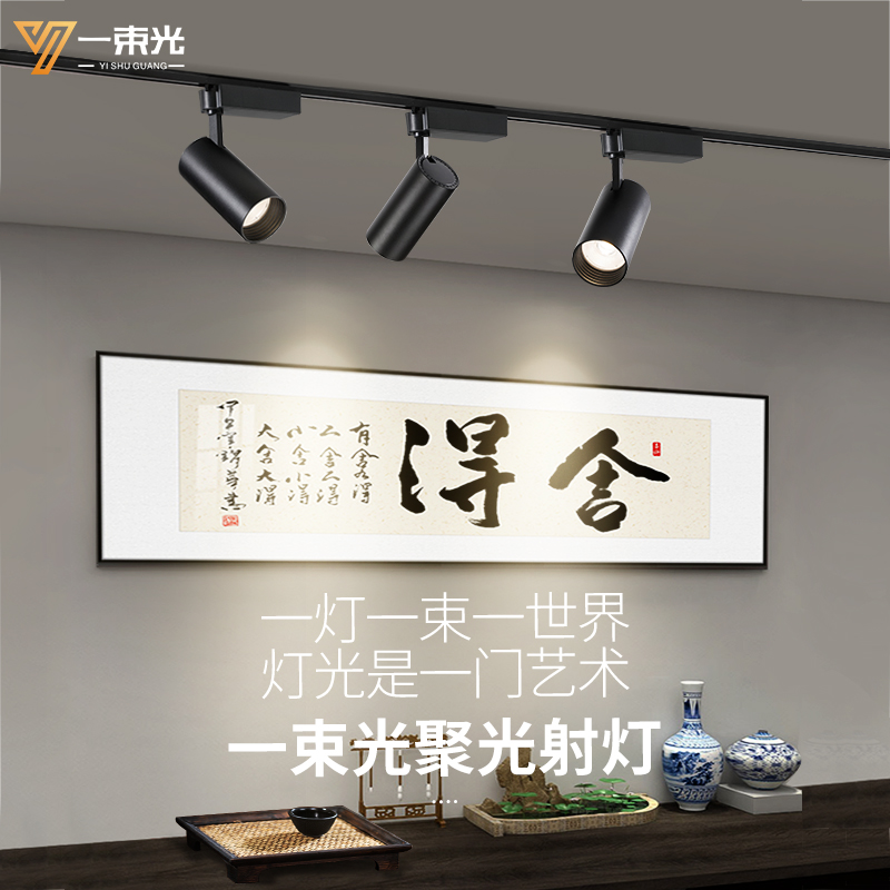 一束光聚光射灯店铺led轨道射灯明装超亮服装店商用cVob滑轨轨道
