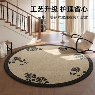 复古免打理卧室床边毯家用房间椅子地垫防 地毯客厅圆形202l4新款