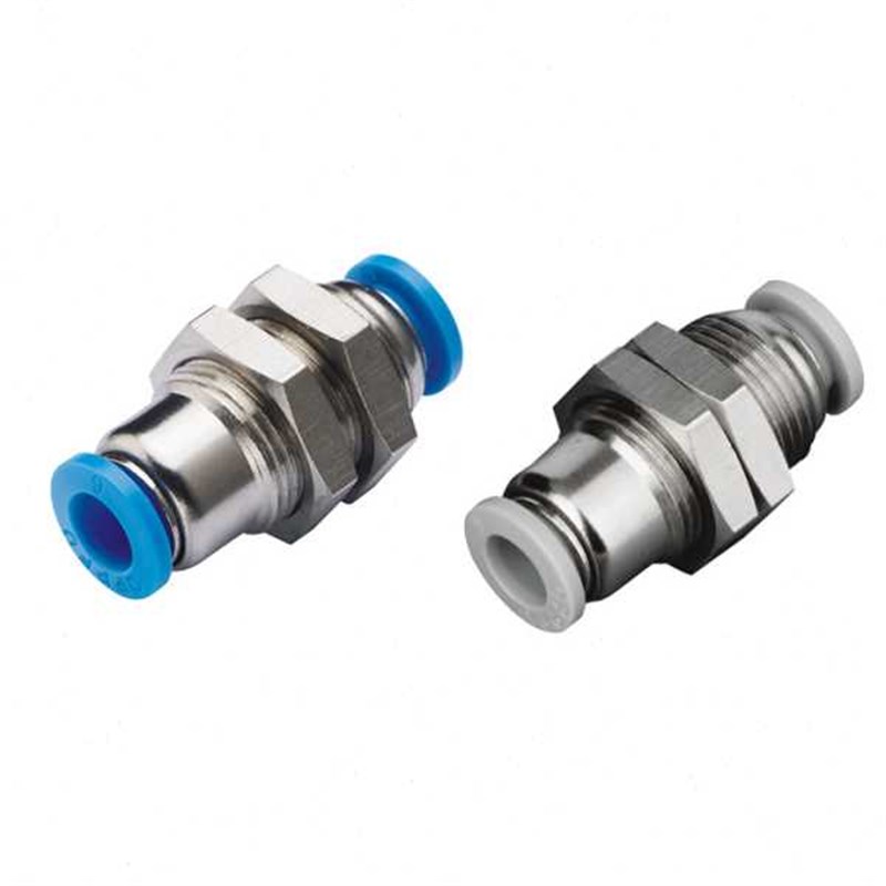 快速接头PM4/6/8/10迷你隔板直通快速快插式气动螺纹接头配件