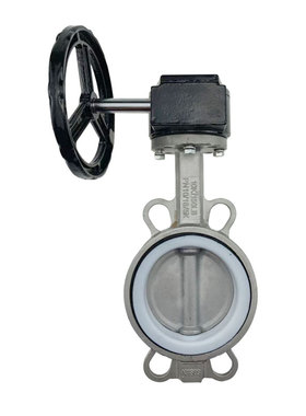 涡轮不锈钢蝶阀D371F-16P软密封铁氟龙聚四氟乙烯DN6580100150