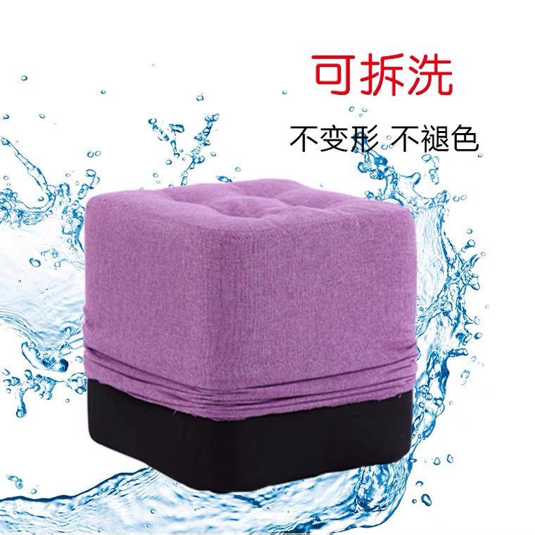 布艺小凳子家用矮凳成人简约实木脚凳北欧沙发凳网红板凳客厅方凳