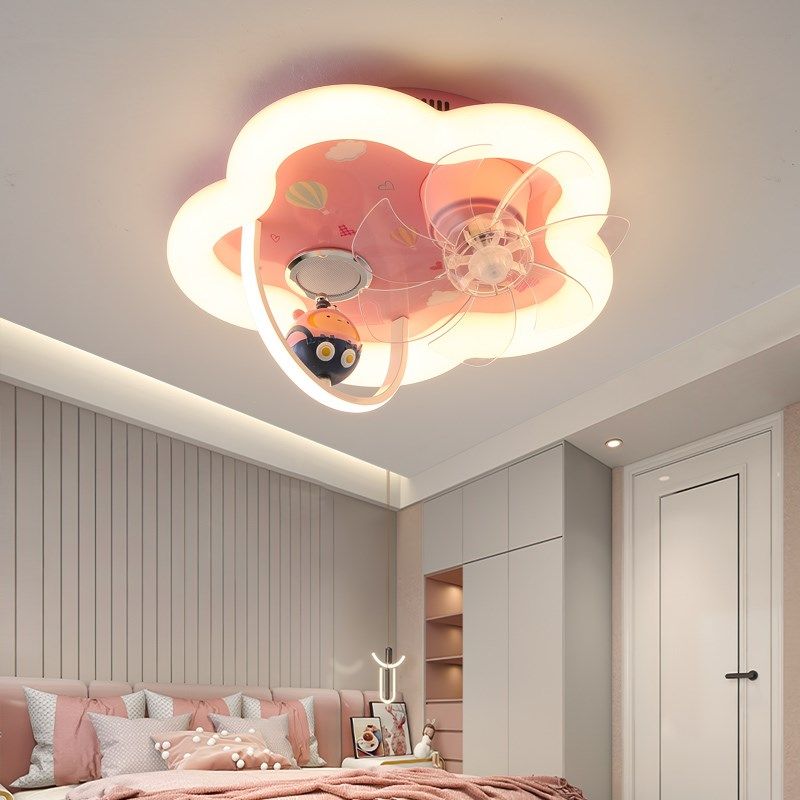 灯氏全光谱护眼儿童房静音摇头风扇灯男孩女孩家用卧室智能吸顶灯,家装灯饰光源,风扇灯,淘宝优惠券,粉丝福利购,淘宝优惠卷