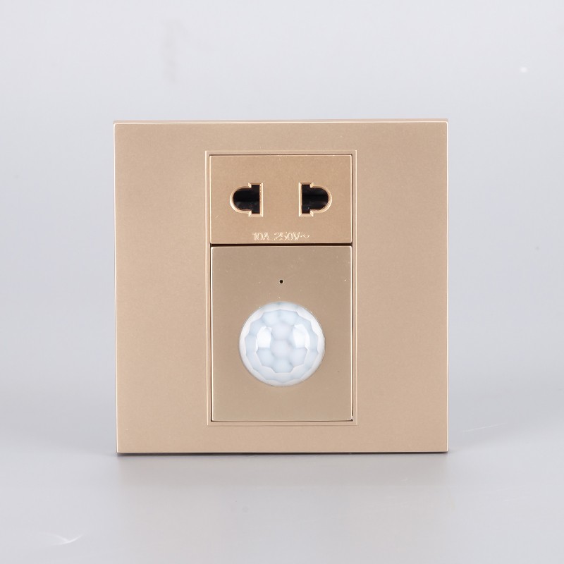 86型人体感应插座红外线开关带插座面板组合智能插头暗装明装