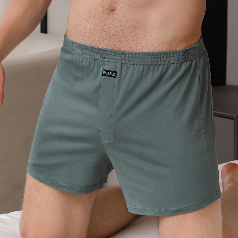 男士内裤阿罗裤纯棉家居睡裤透气男平角裤头薄款四角裤衩宽松高腰