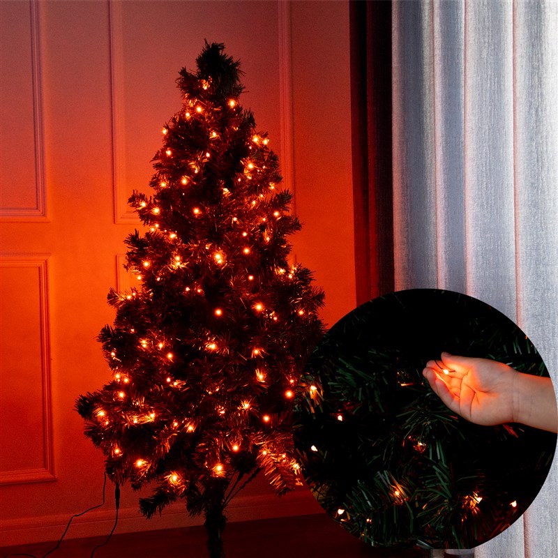 黑线橙光紫光LED铜丝灯万圣节装饰串灯商场酒吧KTV场景布置拍照