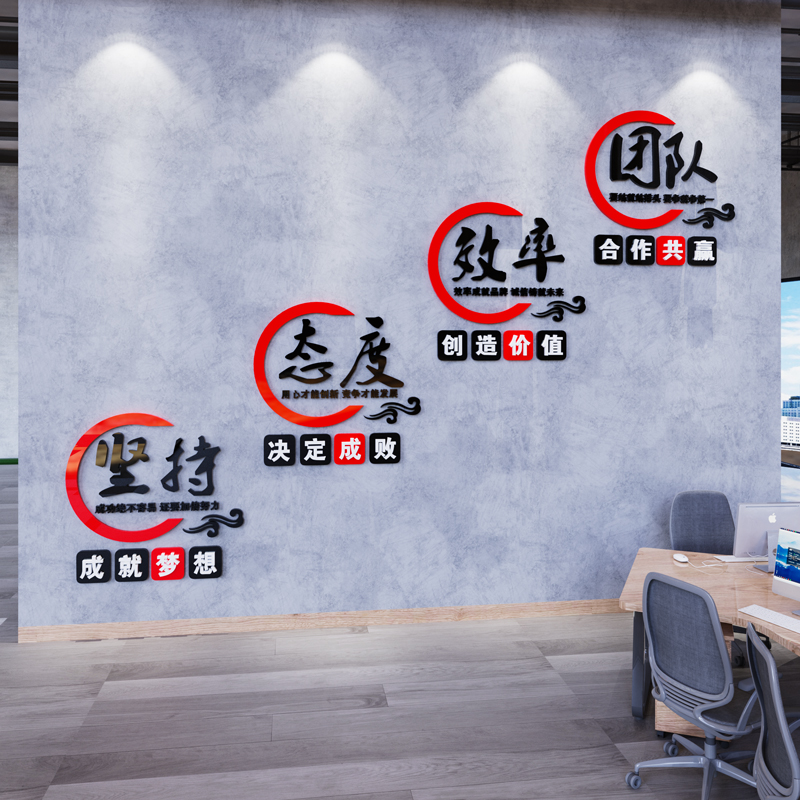 办公室激励志标语墙贴公司企业文化背景布置会议室楼梯墙装饰贴纸
