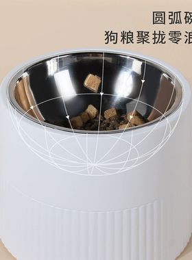 不锈钢狗碗加护颈组合狗碗防打翻宠物狗食盆猫腻喝水饭盆