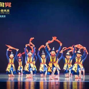 新款 六一小荷风采筷乐无边街舞服儿童舞蹈服蒙古筷子舞男女民族