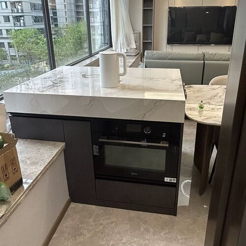 飘窗岩板奢石单独单m个岛台头餐桌一体柜两用定制多功能中导台简