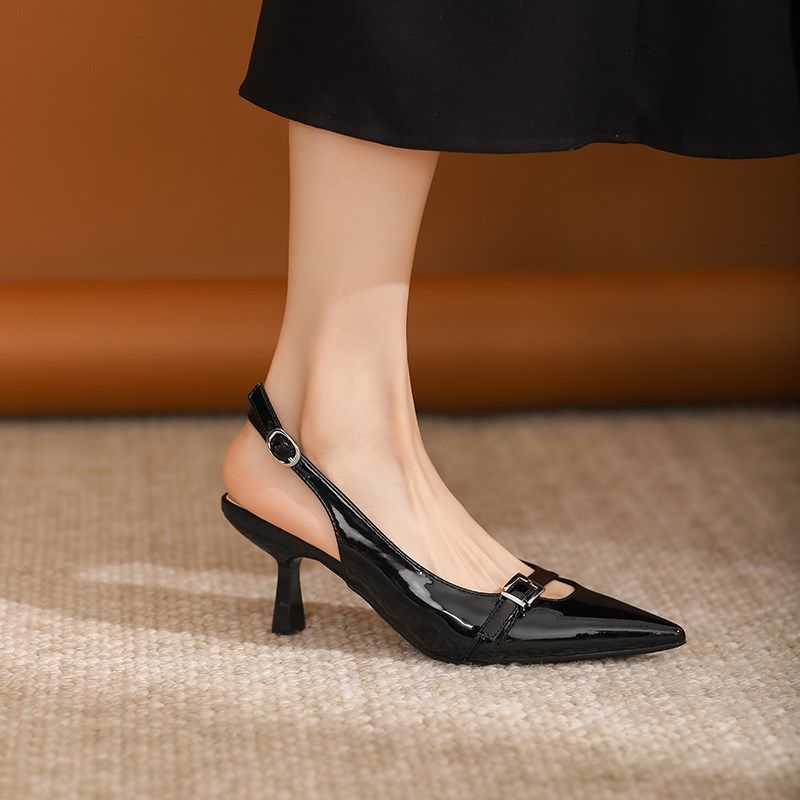 黑色御姐国风高跟鞋气质配马面裙斩男细跟尖头夏天凉鞋女新款单鞋,女鞋,时装凉鞋,淘宝优惠券,粉丝福利购,淘宝优惠卷