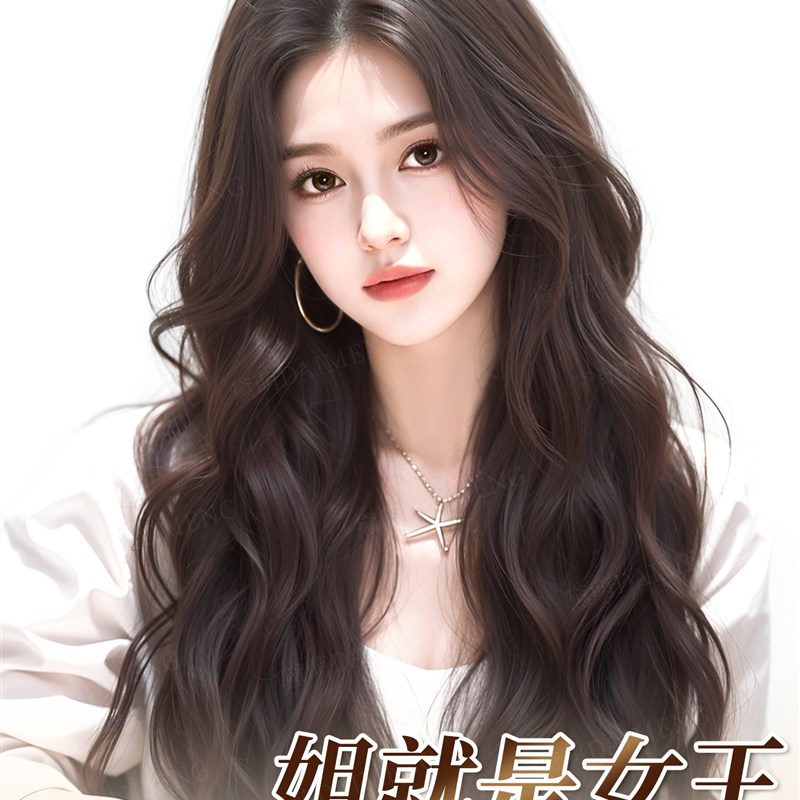 假发全头套女彷真水波纹r蛋蛋卷前额精修大头皮任意分长卷发假发