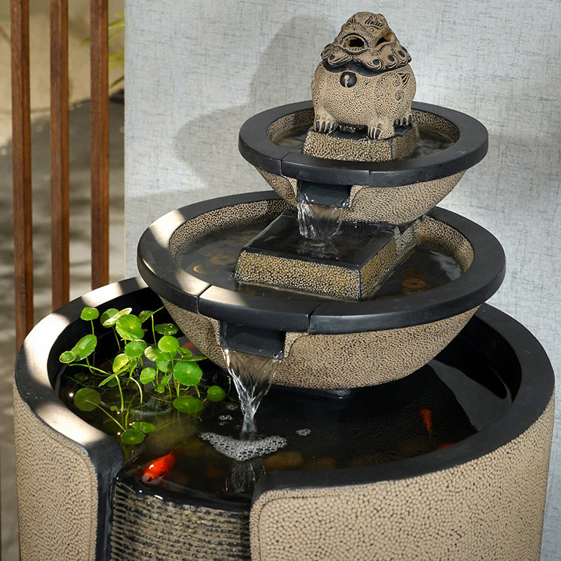 汉韵堂中式流水摆件阳台循环水喷泉落地客厅玄关招财乔迁新居礼品