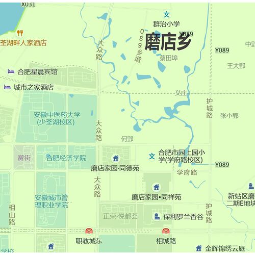 瑶海区地图1.15m合肥市折叠版会议办公室装饰画客厅书房背景画