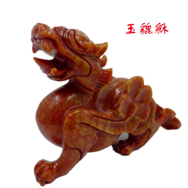 岫玉貔貅一对摆件招财公母皮丘客厅办公室开业乔迁家居饰品工艺品