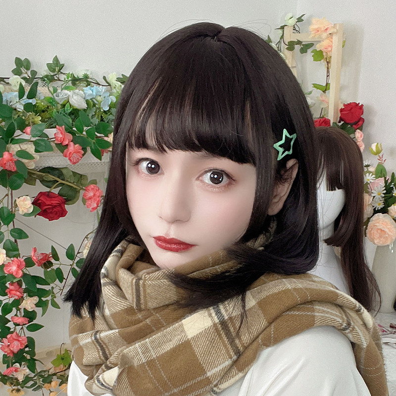 日系甜美可爱JK学院风自然仿真齐肩假发中长发少T女造型锁骨发短