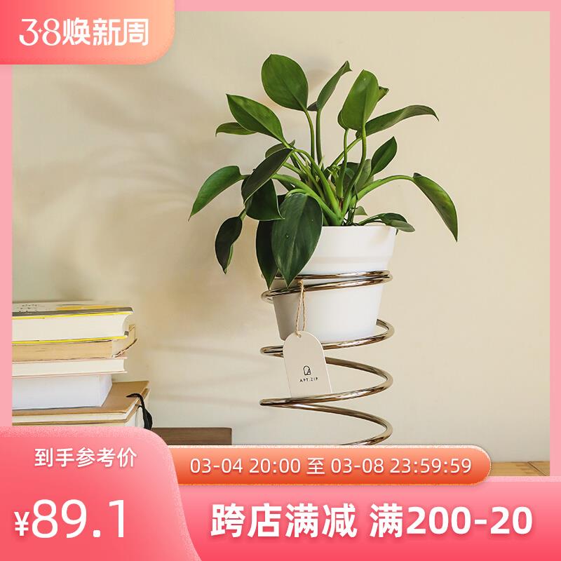 一间公寓家居弹簧j花架阳台植物架落地置物架装饰花盆支架铁增高