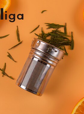 niga双层水杯便携夏季大容量耐热茶水分离泡茶杯子玻璃杯男女