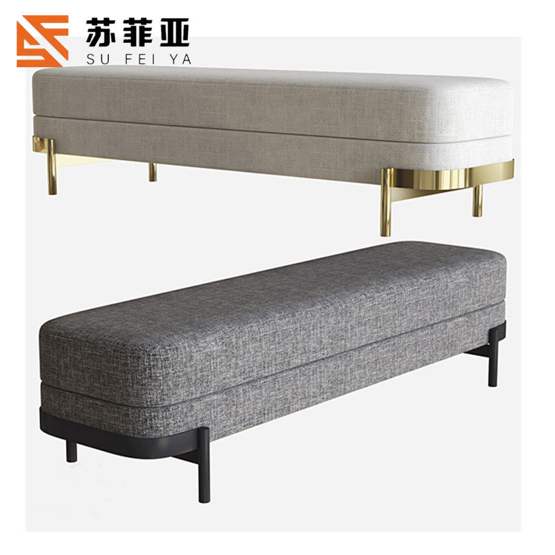 简约样板间床尾凳轻奢客厅沙发长条凳时尚服装店换鞋凳试衣凳