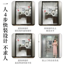 楼梯口空调门帘防风挡风隔断帘夏季防走冷气免打孔伸缩杆隐形折叠