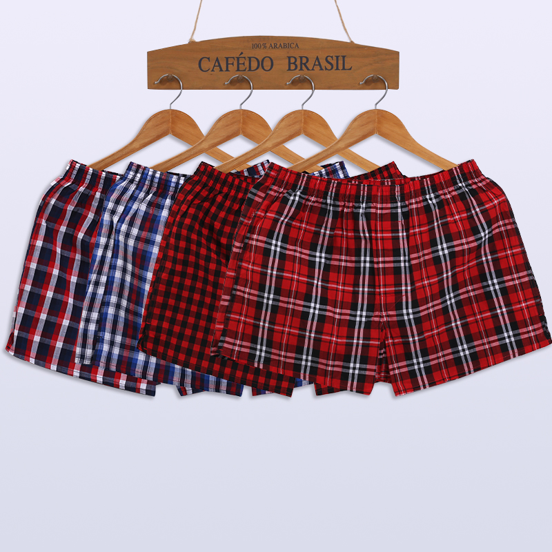 四条装阿罗裤本命年大红内裤男士纯棉宽松透气大码平角内裤居家裤