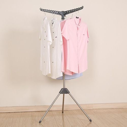 不锈钢简易晾衣架落地折叠阳台卧室内小型晒衣架旅行便携晾衣架定