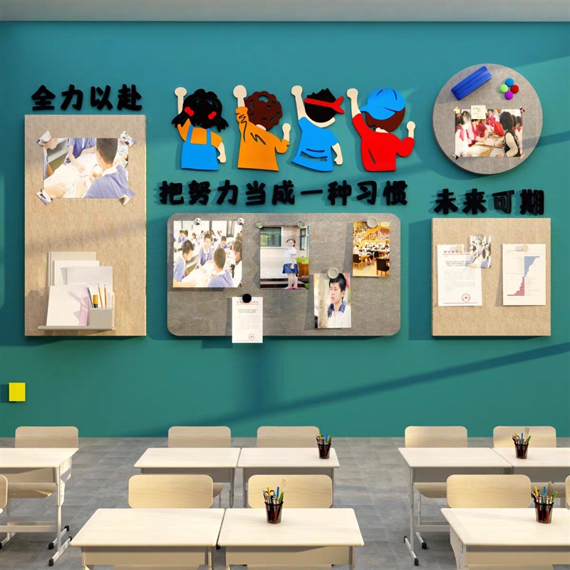 毛毡照片展示贴班级文化布置教室装饰墙面务公告栏黑板报学习园地