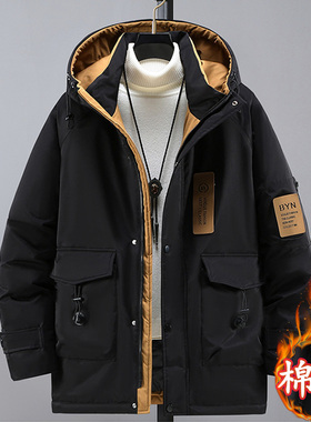 300斤潮胖胖子星球加肥加大男棉衣特大码羽绒棉服男宽松连帽冬装9