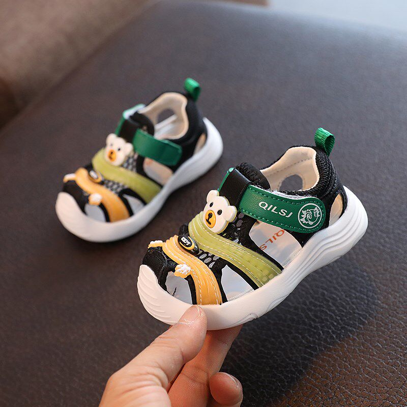 女宝宝凉鞋夏季2024新款v婴儿学步凉鞋0-3岁儿童包头男童软底鞋子