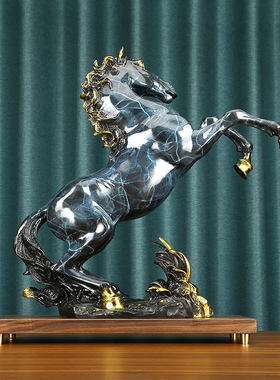 彩铜跃马摆件马到成功奔马工艺礼品摆件铜生肖马唐马酒柜装饰礼品