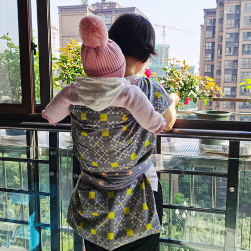 四季款四川老式棉布背巾后背式宝宝传统抱婴袋婴儿水晶绒背袋背裙