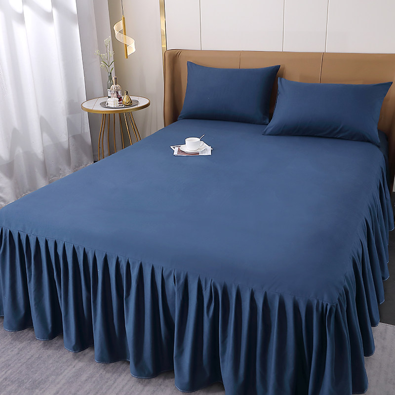 韩版纯色春夏床裙式单件1.5m1.8米床罩三件套单双人床套防滑床围,床上用品,床裙,淘宝优惠券,粉丝福利购,淘宝优惠卷