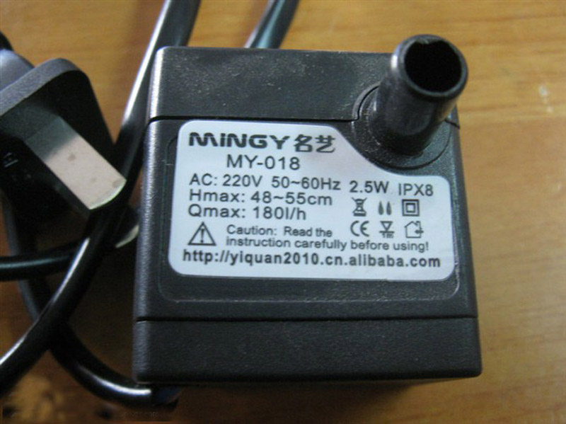 2.5瓦7W盆景植物陶瓷鱼缸假山流水喷泉水景抽T水潜水泵流水配件