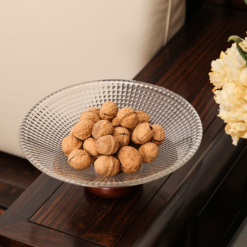 水果盘客厅家用茶几精致高端玻璃糖果盘子轻奢高颜值结婚乔迁果盘